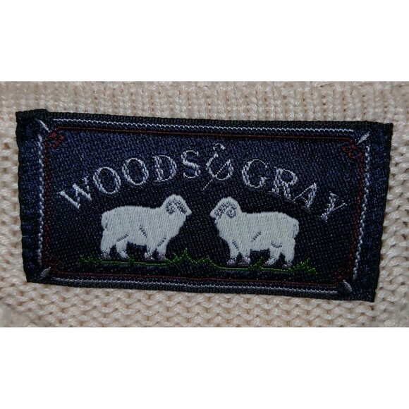 Vintage Woods & Gray Argyle Sweater Men's L Beige Orange Brown Size L Preppy - Picture 12 of 14